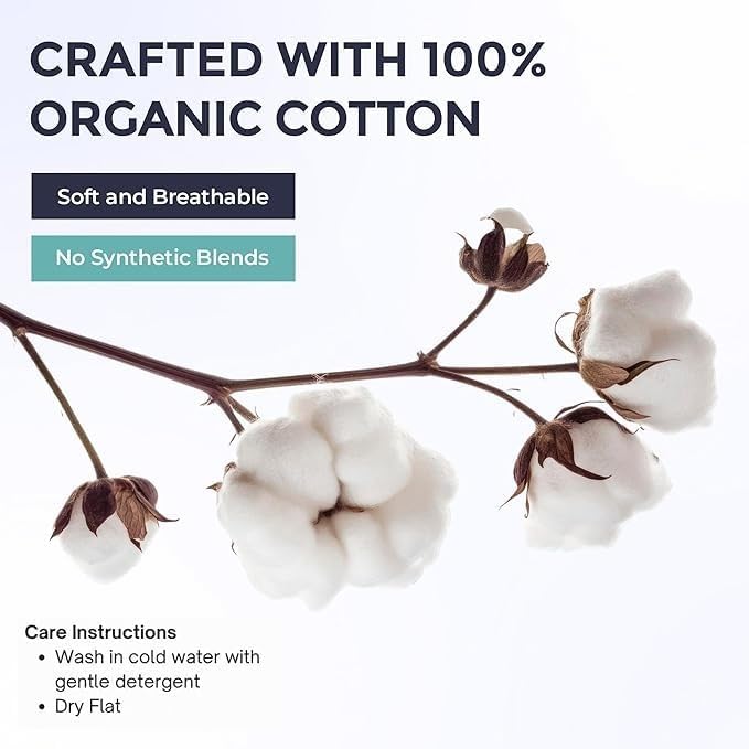 100% Organic Cotton Eczema Arm Sleeves - Anti Scratch, Secure Fit, Washable, Unisex, 1 Pair