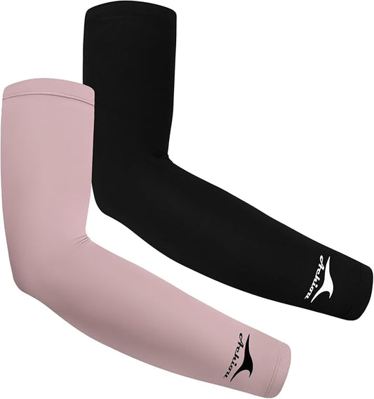 Achiou Volleyball Arm Sleeves for Women, Cooling Ice Silk Sun Sleeves Youth | Summer Ice Silk Compression Sleeves, UPF 50+ UV Protection, Perfect for Teen Girls & Women Outdoor Sports, Anti-slip Silicone