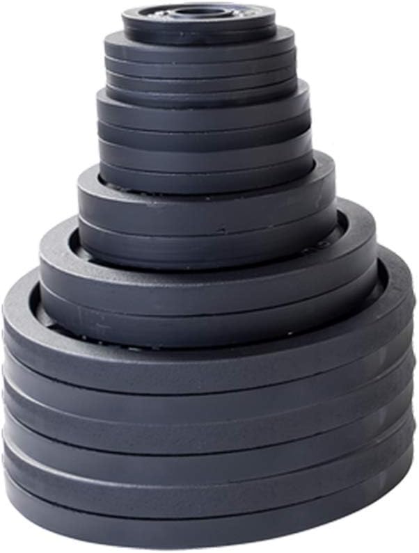 Body-Solid Cast Iron Olympic Weight Plate Set, Free Weights Dumbbell Plates with 2 Inch Standard Hole for All Olympic Barbell Types