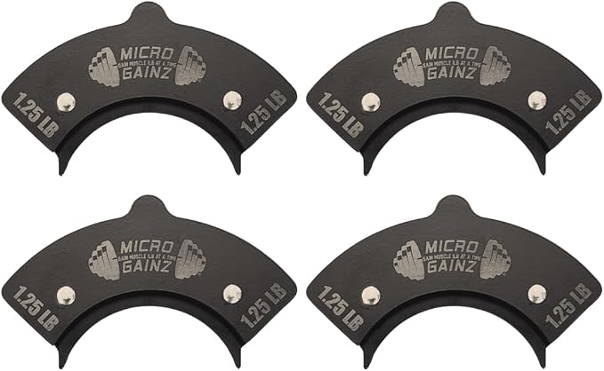 Micro Gainz 1.25LB Magnetic Weight Attachment for Snode Adjustable Dumbbells, Choose 4 or 8 Piece Magnetic Weight Plates, Ideal for Micro Loading Dumbbells, Made in USA