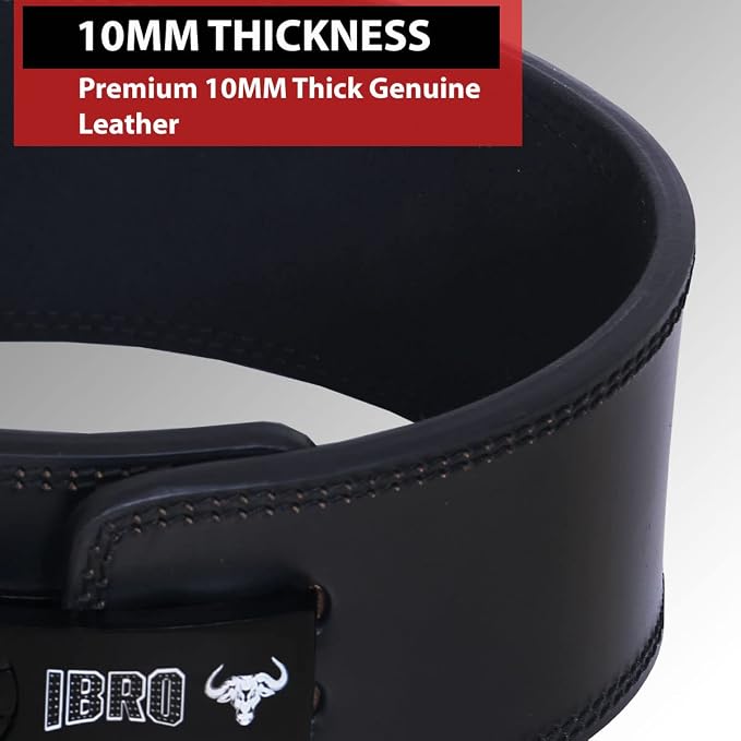 IBRO Powerlifting Lever Gym Belt – Power 8MM, 10MM or 13MM Extreme Heavy Duty Genuine Leather Belts - Squats Deadlifts Bodybuilding Weight Lifting IPF Power Lifting Strongman for Men