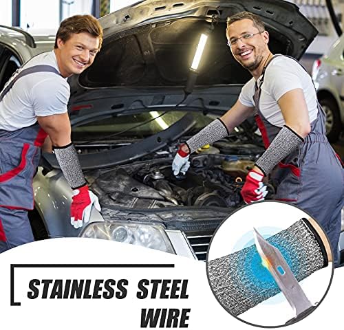 Sintege 3 Pairs Arm Protectors for Thin Skin and Bruising Cut Resistant Forearm Sleeve Level 5 Arm Burn Protection Sleeve (Grey,7.9 Inch)