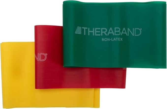 THERABAND Resistance Bands Set, Elastic Bands for Exercise & Physical Therapy, Strength Training for Upper & Lower Body Fitness