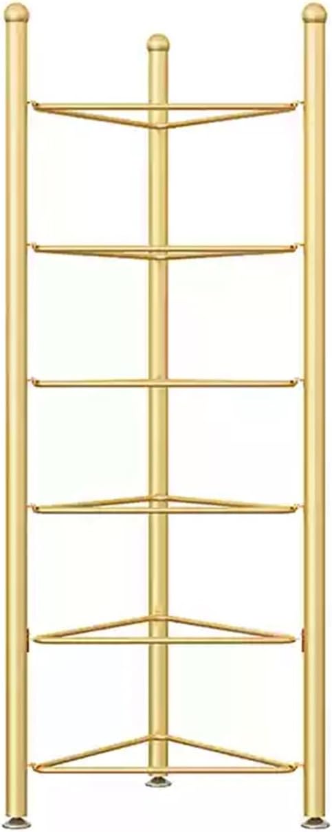 3/5/6/7 Tier Floor Stand Storage Organizer Exercise Half Balance Ball Storage Rack, Home Gym Workout Equipment for Bosu Slam Bowling Medicine Balls(Gold,6 Layer - 63in)