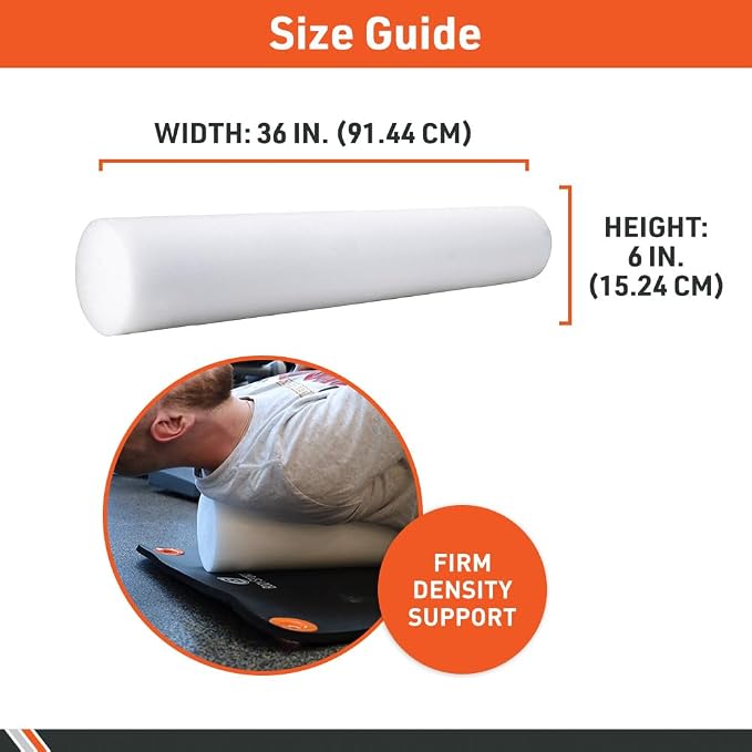 Body Sport Foam Roller, Full Round 36 in x 6 in. – Lightweight & Durable for Flexibility, Strengthening & Rehab – High-Density for Muscle Reeducation, Spinal Stabilization & Pressure Relief