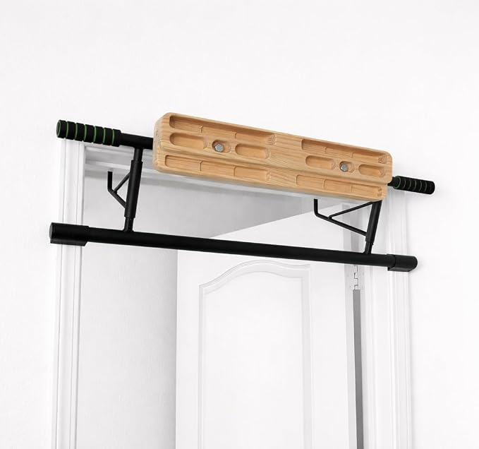 Doorway Hangboard Pull-Up Bar for Fingerboard, Rock Climbing, and Bouldering Training, No Drilling Required, Grip Strenth Training at Home