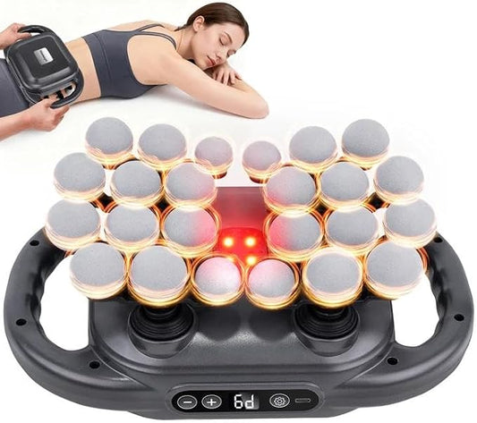 JIASHENG Massage Gun Set with 24 Heads, 9 Modes & 9 Speed Levels | Deep Tissue Percussion Massager for Muscle Pain Relief, Quiet Handheld & Hands-Free Use for Back, Shoulders, Legs – 2000mAh
