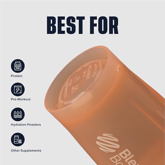 BlenderBottle Classic V2 Plastic Shaker Bottle 20 oz Peach