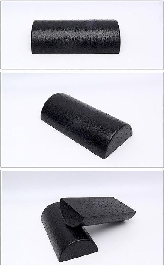 High Density Half-Round Foam Roller, 12-Inch Firm EPP Exercise Roller for Physical Therapy, Balance Training, Pilates & Yoga, Flat-Bottom Body Massager for Muscle Recovery & Myofascial Release