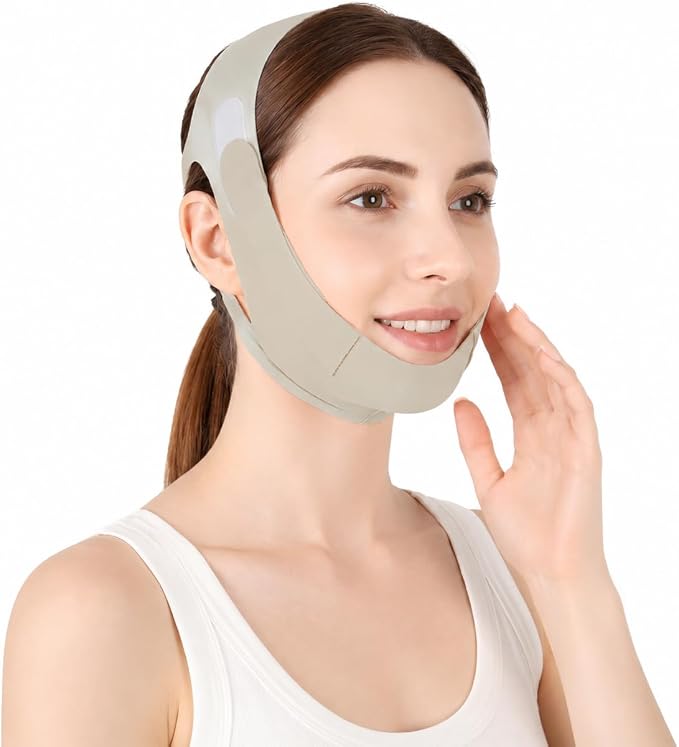 Jaw Strap,Jawline Shaper,Adjustable Chin Strap,Chin Strap for Sleeping,Jaw Strap,Jawline Shaper,Gray