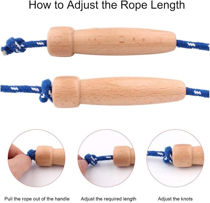 8.8 Feet Jump Rope for Women Men Kids Wooden Handle Jumping Ropes