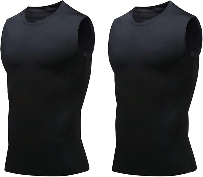 Compression Shirt Men Slimming Body Shaper Vest Crewneck Workout Tank Top | Tummy Control Undershirts, Gynecomastia Compression Shirts, Back Support, Sleeveless Muscle Shirts, Shaping Tank Top