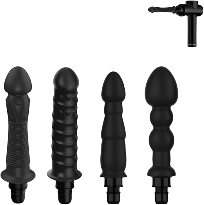 NUHUi Black Massage Gun Attachments, Set of 4