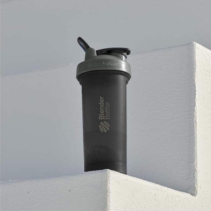 BlenderBottle Classic V2 Plastic Shaker Bottle 28oz Grey&Black/Black 2-Pack