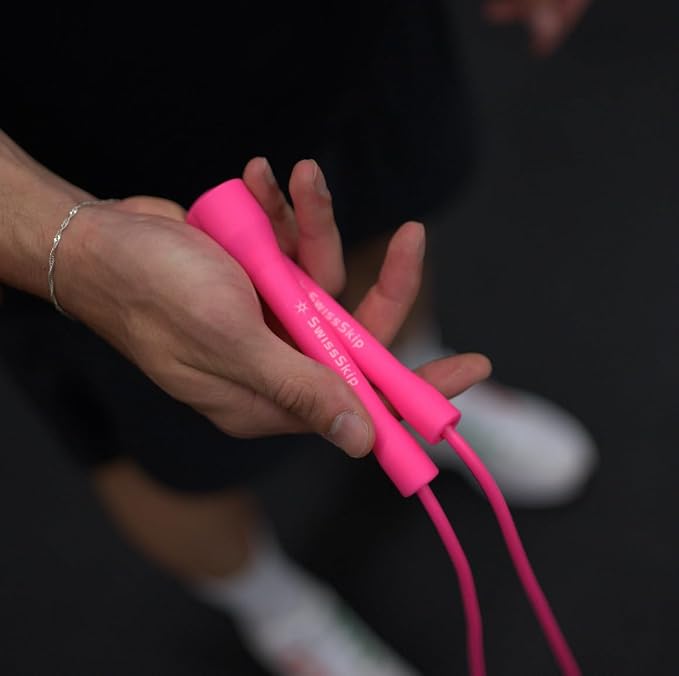 Swissskip Speed Jump Rope by Dayan Kolev, 5mm PVC Skipping Rope, Great for Beginners and Advanced Athlets, Designed for Fitness, Cardio, Boxing & CrossFit, Adjustable length with Unbreakable Handles