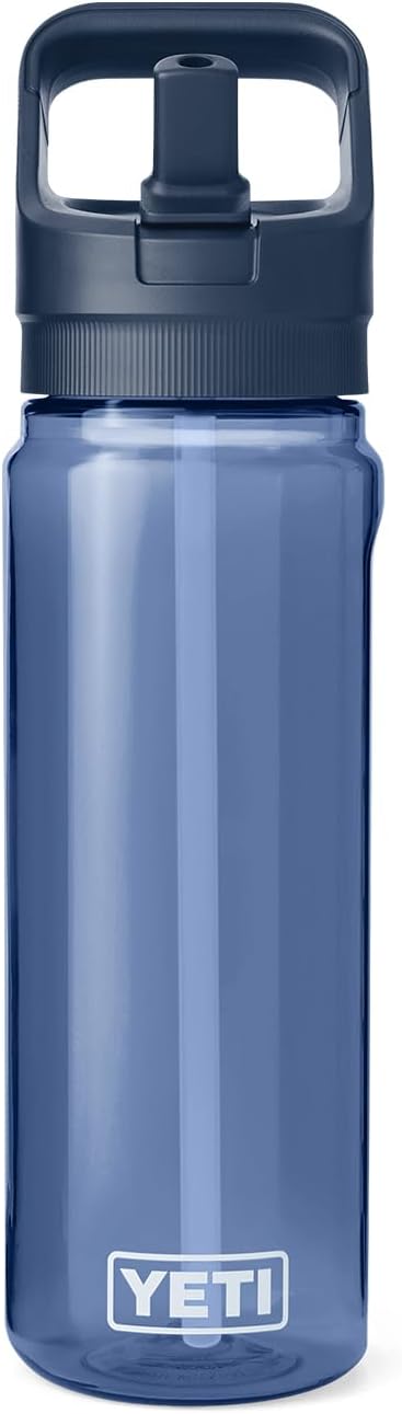 YETI Yonder 750 ml/25 oz Water Bottle with Yonder Straw Cap, Navy
