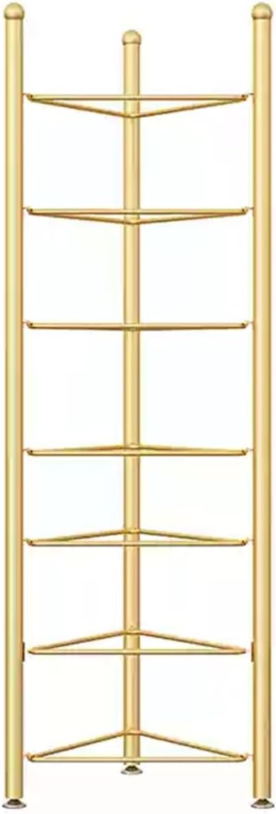 3/5/6/7 Tier Floor Stand Storage Organizer Exercise Half Balance Ball Storage Rack, Home Gym Workout Equipment for Bosu Slam Bowling Medicine Balls(Gold,7 Layer - 75in)