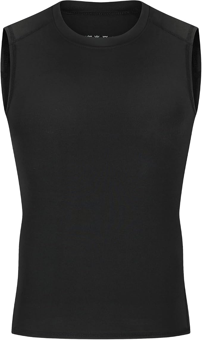 Youth Boys Sleeveless Compression Shirt Basketball Football Undershirt Quick Dry Kids Athletic Tank Tops for Workout