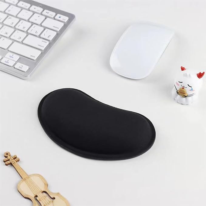 MXCOIRTP Wrist Rest for Mouse, Ergonomic Memory Foam Wrist Cushion Support Pad, Mouse Wrist Pad with Non-Slip Base for Typing Pain Relief, Office, Home, Gaming, Computer, Black, 2PCS