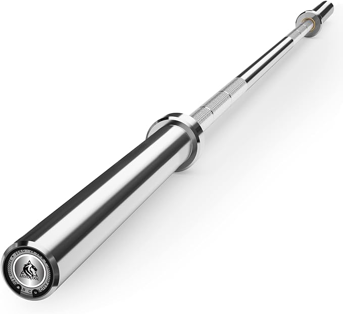 LIONSCOOL 7FT Olympic Barbell 2” Bar for Strength Training Weightlifting | 700/1000/1500lbs Weight Capacity, 2-Inch 40/45lbs Black, Silver, Red, Chrome Power Lifting, Squat, Deadlift, Presses, Row Bar