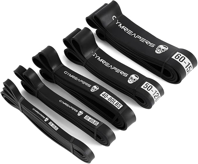 Gymreapers Resistance Bands for Working Out – Elastic Pull Up Exercise Assistance Bands Set for Powerlifting, Stretching, WOD, Strength Training – for Men & Women