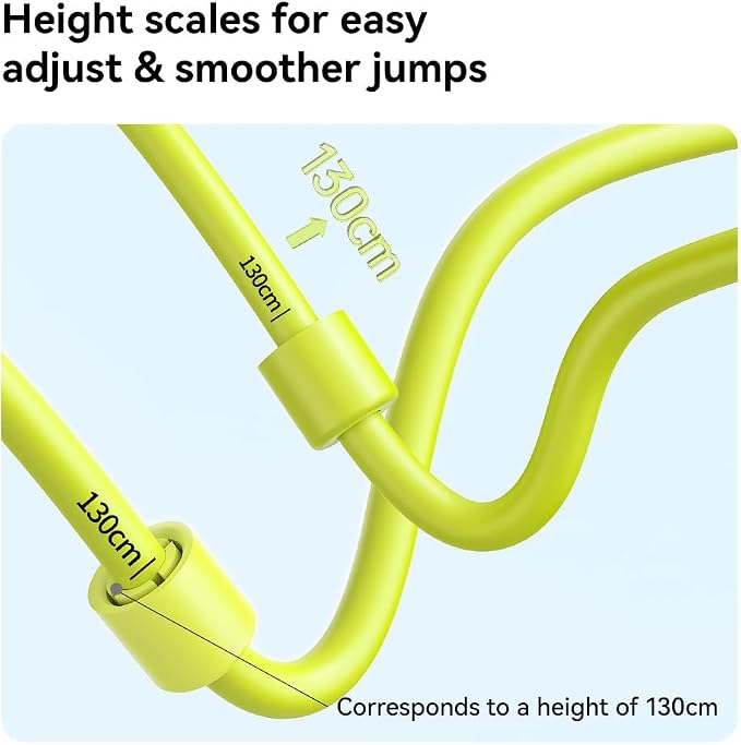 Kids Jump Rope for Children-Adjustable Speed Skipping Rope with Dual Bearings, Segmented Anti-Tangle Cord, Silicone Handles, Indoor Outdoor Fitness Toy for Boys & Girls
