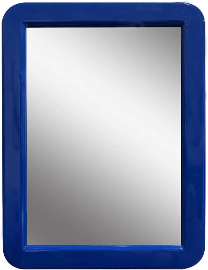 PTY Magnetic Real Glass Mirror for School or Gym Locker, 5" x 7" - Locker Accessory - Small Makeup Mirror for Fridge, Toolbox, Office Cabinet, Workshop (Midnight Blue)