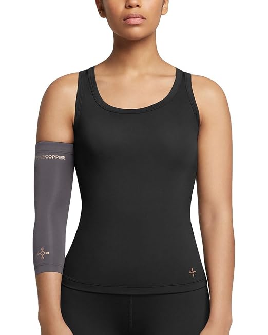 Tommie Copper Infrared Compression Elbow Sleeve, Warming Elbow Support & Stability, Slate Grey, XL
