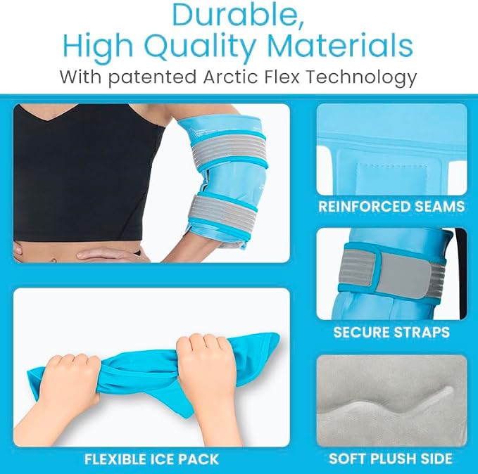 Arctic Flex Elbow Ice Pack Wrap for Tendonitis & Tennis Elbow - Reusable | Hot & Cold Brace Sleeve for Women & Men - Gel Ice Pack for Golfer's Elbow, Bursitis, Swelling & Post-Surgery Recovery