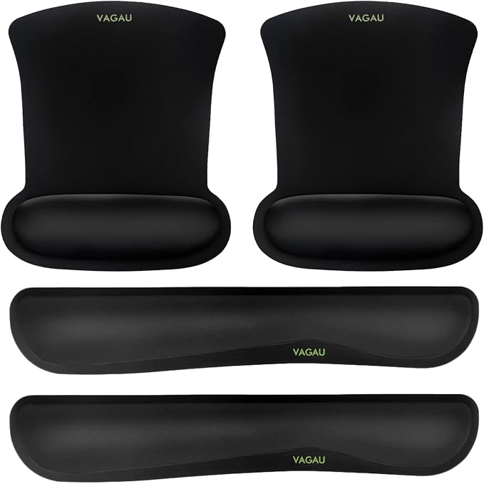 VAGAU Premium Keyboard Wrist Rest and Mouse Pad Wrist Support | Ergonomic Memory Foam Set for Office, Laptop, Mac, Computer and Gaming, Comfortable Typing &Wrist Pain Relief
