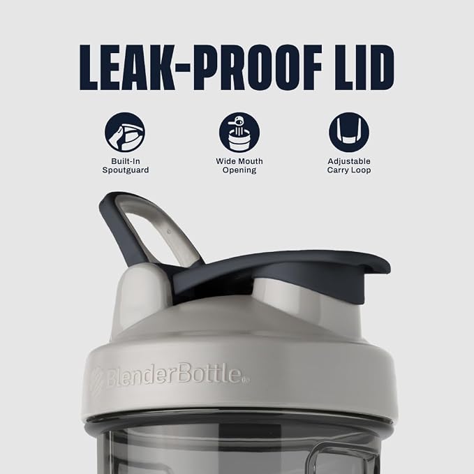 BlenderBottle Shaker Bottle Pro Series Perfect for Protein Shakes and Pre Workout, 32-Ounce, Pebble Grey