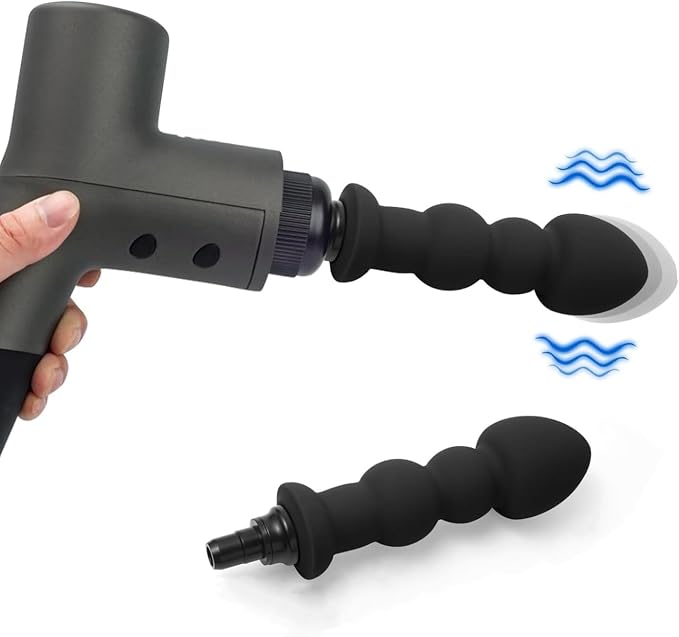 NUHUi Premium Black Massage Gun Attachments, Set of 4 – Dual-Size Compatible (12-13mm & 18-19mm) with Soft-Touch Surface (Large for 18-19mm)