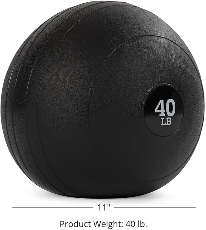 Titan Fitness Rubber Slam Ball, Dead Weight Ball Absorbs Impact, Minimal Bounce, Textured Surface for Strength and Conditioning, Cardio Workouts, Full Body Workout