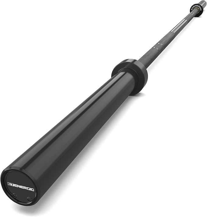 7FT Alloy Steel Olympic Barbell, 700LB 40LB | 30mm knurled grip bar with rotating sleeves, chrome finish, 2-inch plate fit, and 700LB capacity for home gym lifts