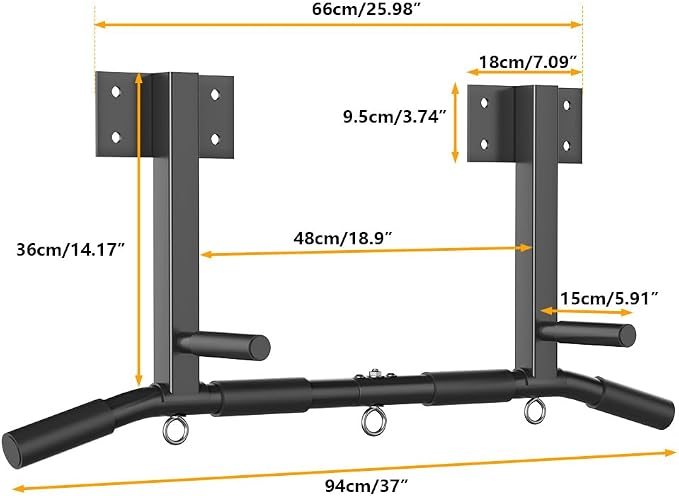 Joist Mount Pull Up Bar, Beam and Rafter Mounted Chin Up Bar