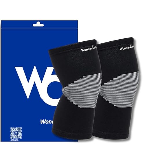 Wonder Care 2-Pack Bamboo Knee Compression Sleeve for Men and Women, Compression Knee Sleeve for Running, Volleyball, Gym Weightlifting Made from Bamboo Yarn, Perfect Knee Brace for Knee Pain and Enhanced Comfort - 1 Pair
