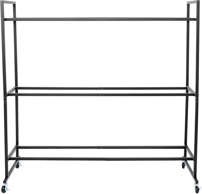Basketball Rack with Lockable Wheels, Heavy Duty 120 lbs Capacity Basketball Stand for Slam Balls, Home Gym and Garage Organization, Black Ball Holder Cart for Basketball Football