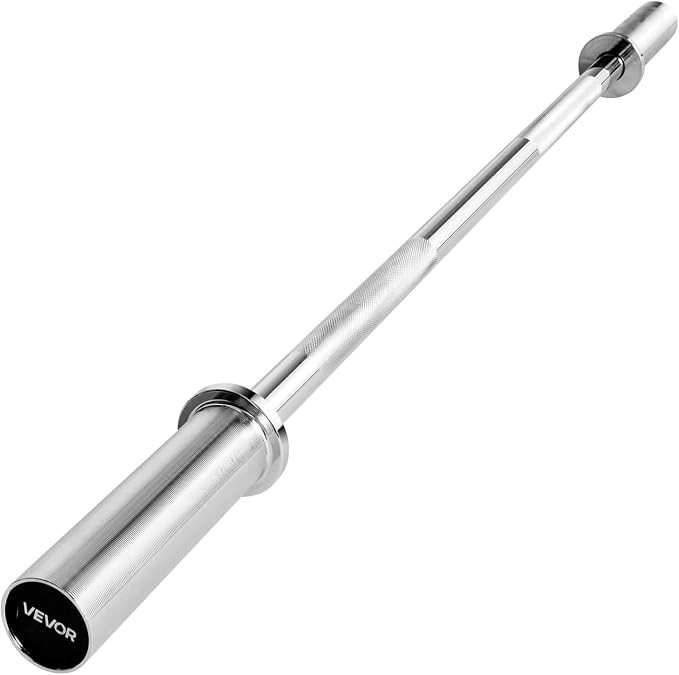 VEVOR 4FT/6FT Barbell Bar, Fits 2-Inch Weight Plates, Chrome Plated Barbell Bar with Knurled Grip for Strength Training, Weightlifting, Squat, Deadlift, Bench Press, Curl, Overhead Press, 500lbs Capacity