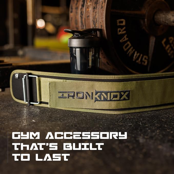 Premium Weight Lifting Belt, 4 Inch Weight Belt for Men and Women with Self Locking Metal Buckle for Maximum Support, Weightlifting Belt for Squat or Deadlift, Durable Gym Belt for Men