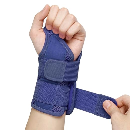 NuCamper Wrist Brace for Carpal Tunnel Night Wrist Support Right Hand Navy | Wrist Splint for Men Women, Tendonitis Arthritis Pain Relief,Adjustable Compression Hand Braces, Sleeping, Office Work Typing