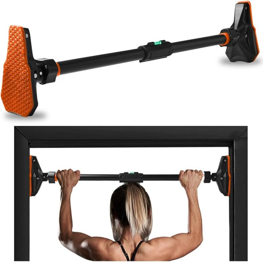 Adjustable Pull-Up & Chin-Up Bar - Door Frame Pullup & Doorway No-Screw, No-Damage Hanging Bar for Home Strength Training Exercise Equipment for Men and Women