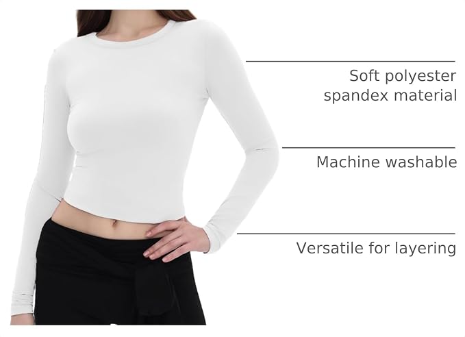 GAYHAY Long Sleeve Shirts for Women Tops Fitted Clothes Fall Fashion 2026 | Basic Tees, Girls School Outfits, Y2k Winter Tshirt, Tight Underscrub, Workout Casual, Cute Trendy Plain Compression Layering