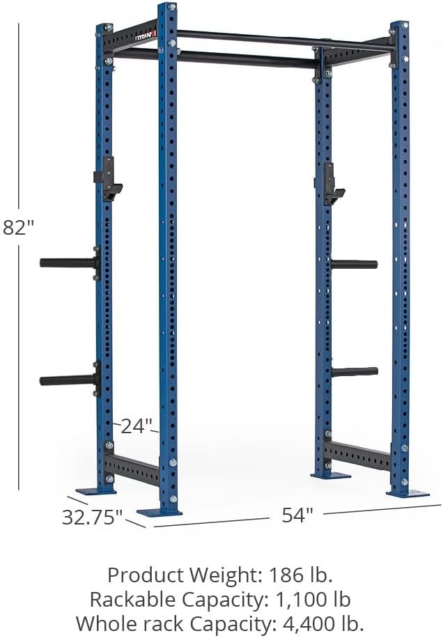 Titan Fitness T-3 Series Power Rack, 1,100 LB Capacity Cage for Weightlifting and Strength Training