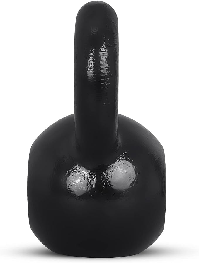 Amazon Basics Cast Iron Kettlebell for Strength Training, Textured Wide Handle, Black