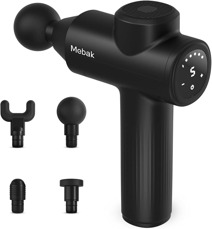 Mebak 7 Massage Gun, Massage Gun Deep Tissue for Pain Relief, Muscle Massager for Home, Office & Gym, 5 Speed Levels