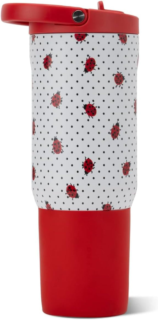 HydroJug Sport 20 oz Insulated Stainless Steel Water Bottle, Ladybug