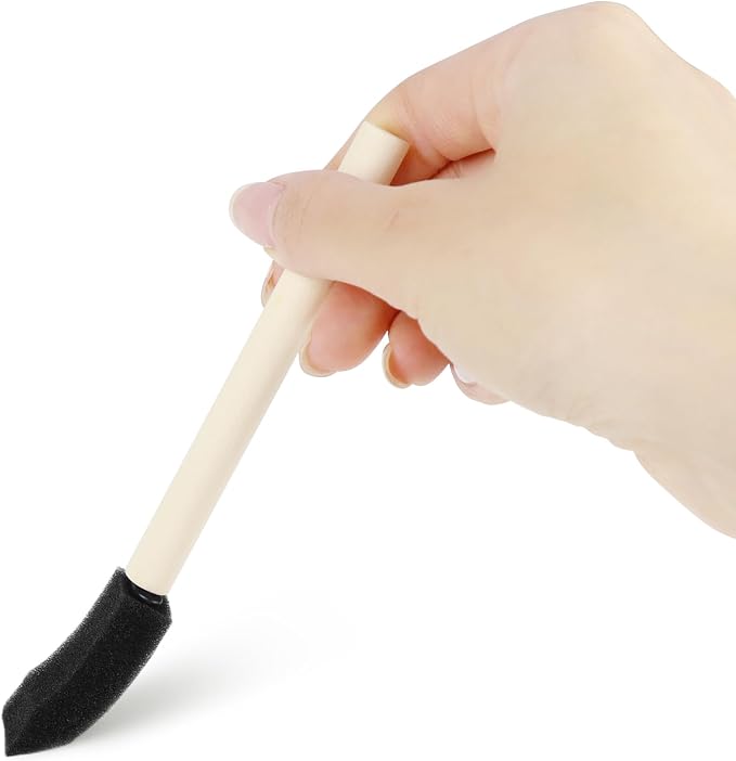 XDT Foam Paint Brushes Bulk Set - 25Pack Sponge Brushes with Wood Handles for Acrylic Painting, Wood Staining, Mod Podge, Glue & Crafts - Disposable Assorted Sizes Paintbrush