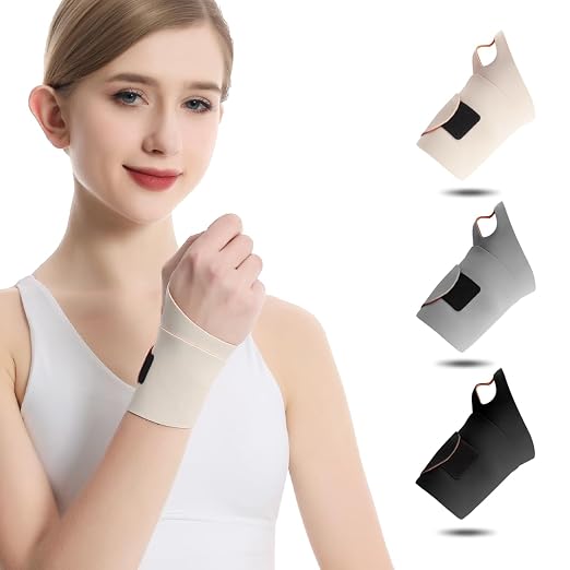 Wrist Brace Support for Carpal Tunnel Pain Relief, Ultra Thin Elastic for Tear, Ulnar Wrist wraps Repetitive Wrist Use Injury, Fit Left or Right Hand, Small and Medium Hands Sizes