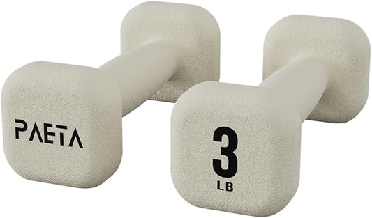 PAETA Neoprene Dumbbell, Hand Weights with Curved Grip for Women, Anti-Slip, Anti-Roll, Square Dumbbells for Full-Body Workout, Strength Training