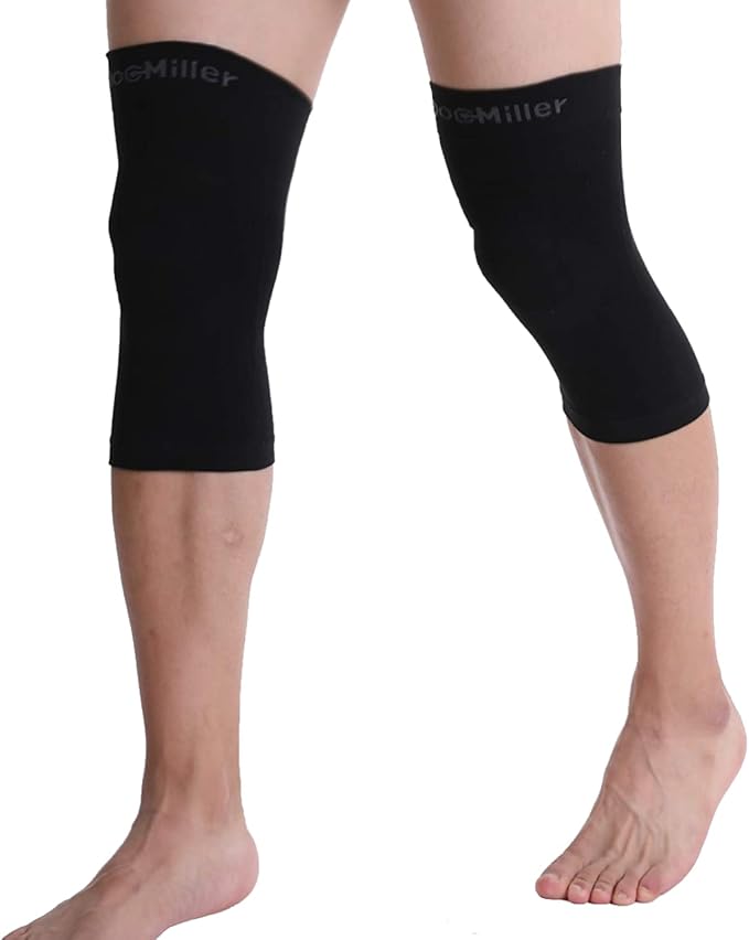 Doc Miller Knee Compression Sleeve Brace for Men & Women | Pair, Best Support for Workout, Running, ACL, Arthritis Pain Relief